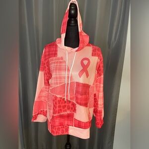 244. Breast Cancer Awareness Hoodie, Size XL, EUC